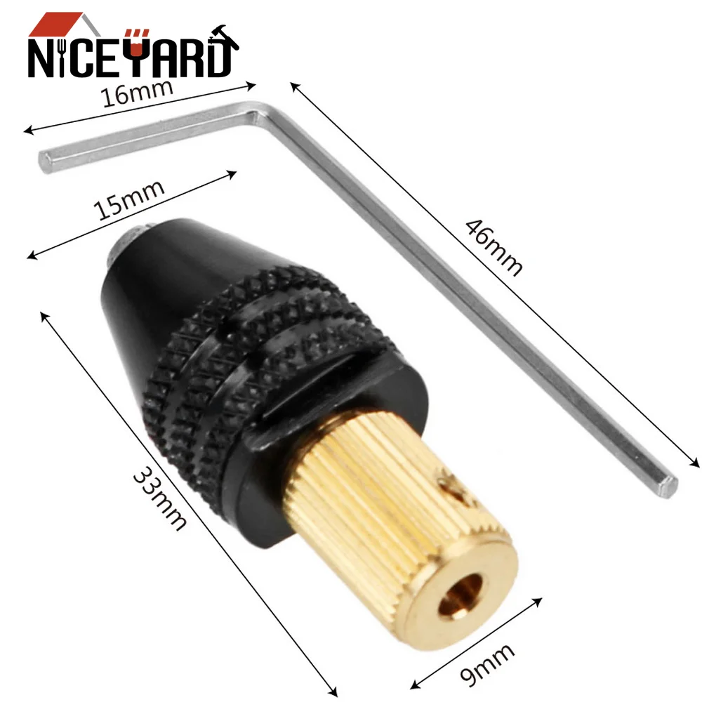 NICEYARD 3.17mm 1 Set Electric Drill Chuck Woodworking Tools Electric Motor Shaft Fixing Device Power Tool Accessories