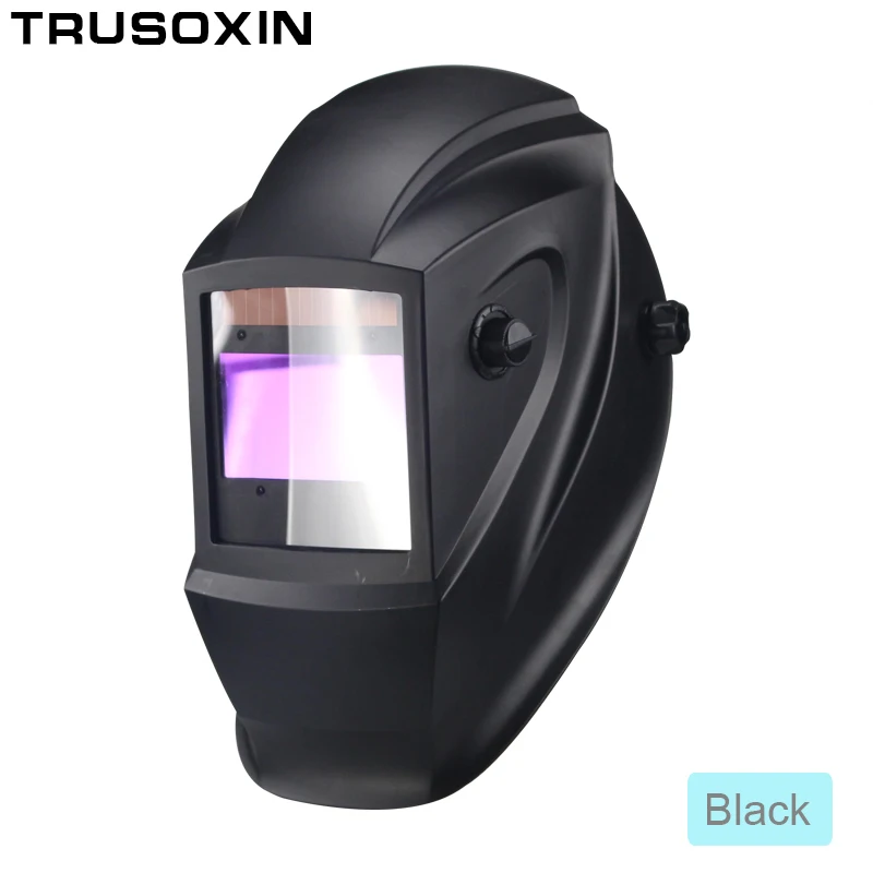Black Pro Rechangeable Battery 4 Arc Sensor Solar Auto Darken/Shading Grinding Tig Arc Big View Welding helmet/Welder Goggle/Mask/Cap - Цвет: Black