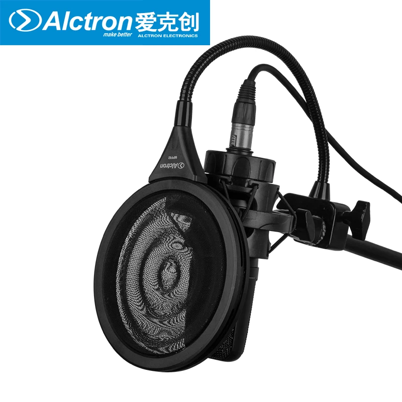 Alctron MPF02 dual layer metal pop filter dual stainless mesh filter anti-spray and anti-noise for studio/stage microphone