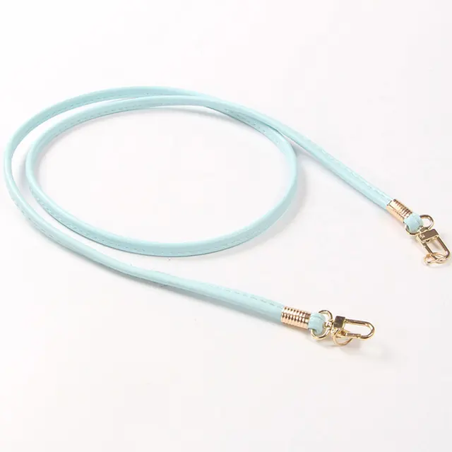 Candy Color Crossbody Small Carry Strap Soft Handbag Handle Bag Accessories PU Strap Sholder Bag Belts Leather Thin Crossbody light blue 120cm
