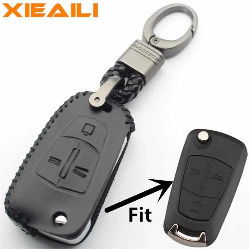 XIEAILI натуральная кожа 3 кнопки флип ключ держатель чехол для Opel Insignia/Vectra C/Corsa D/Zafira B/Signum S417