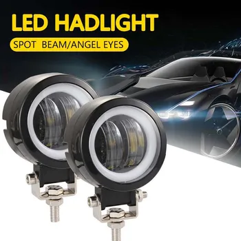 

Car Work Light 0W Angel Eye Round 3.2 Inch With Aperture Seven Colors Round Auto Truck Off Road Mini Ledbar Offroad Accessories