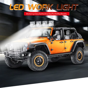 

1Pcs/set Car Spotlight LED Work Light Square 9 Light 27W Auxiliary Light Modified Off-road Vehicle Spot Light Inspection Light