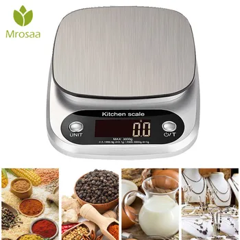 

5kg/0.1g 10kg/1g Portable Digital Scale LED Electronic Scales Food Measuring Weight Kitchen LCD Stainless Steel Scales G OZ ML