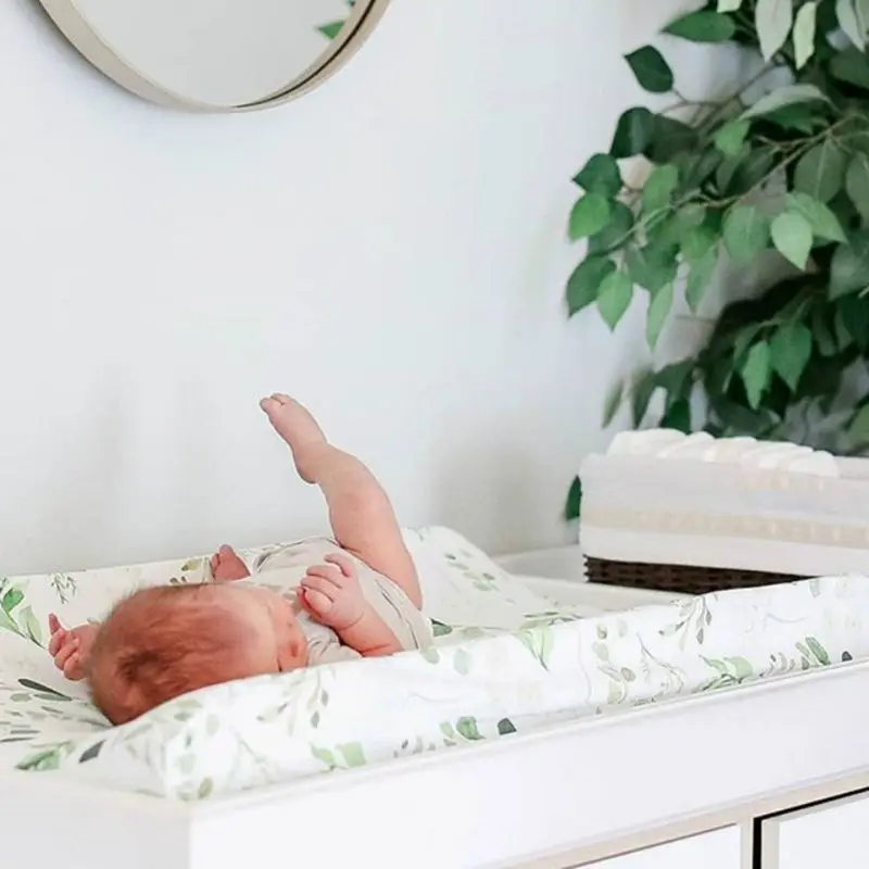 Funda cambiadora de estación de cuidado del bebé sábanas de colchón de cuna de tela elástica para bebé cambiador de pañales 32 x 16 pulgadas flores