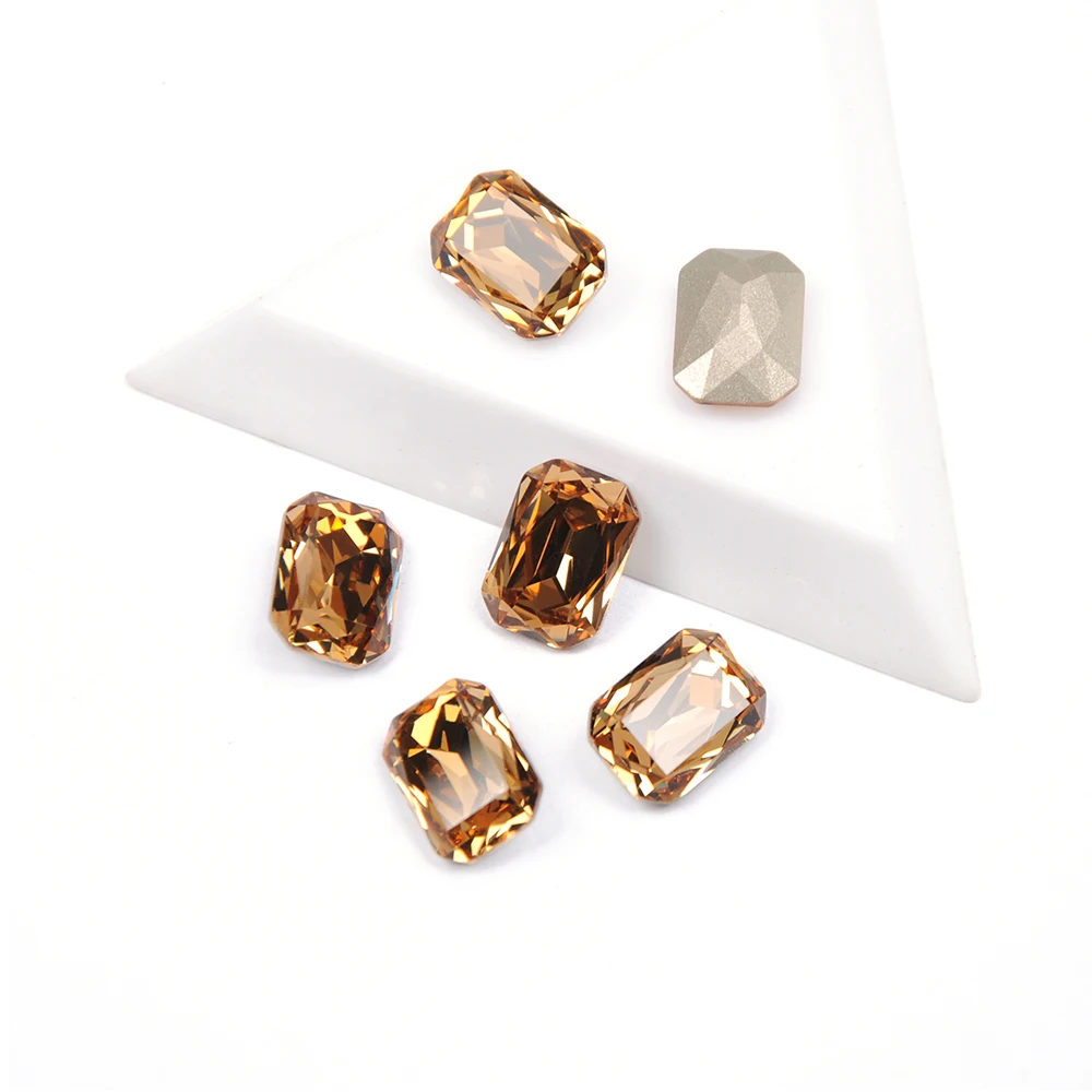 

YANRUO Lt. Col. Topaz Octagon Shaped Fancy Rhinestones Beauty Clitter Stass Crafts DIY Making Gems For 3D Nail Art Decorations
