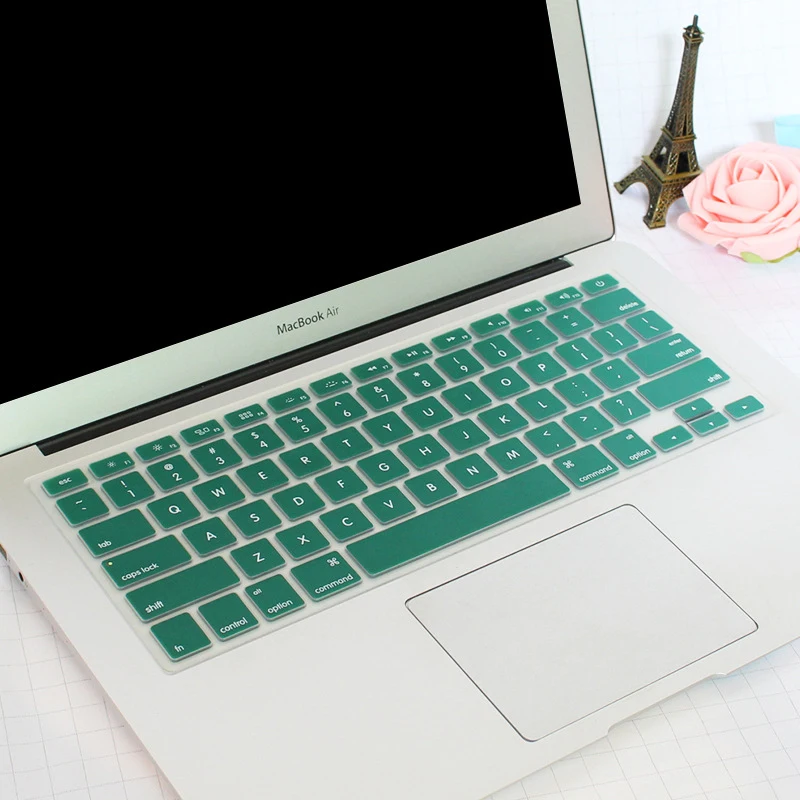 Пылезащитная крышка клавиатуры ЕС для MacBook Pro 13 15 дюймов с сенсорной панелью ЕС клавиатура протектор A1706 1707 силиконовый чехол - Цвет: eu green