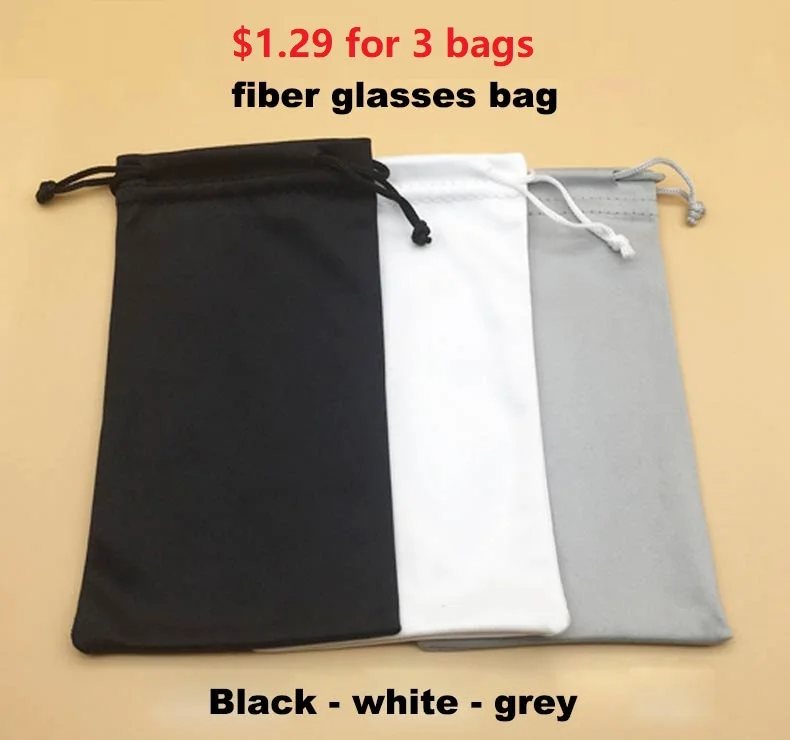 1 pcs black Soft Cloth Glasses bag with 1pcs glasses cloth cleaner eyeglasses pouch Eyewear Accessories Speckle Solid