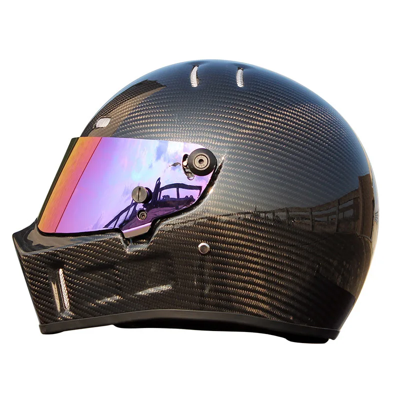 DOT утвержденный безопасный мотоциклетный шлем с полным лицом из углеродного волокна, дорожный гоночный шлем, винтажный автомобильный шлем stigg Karting