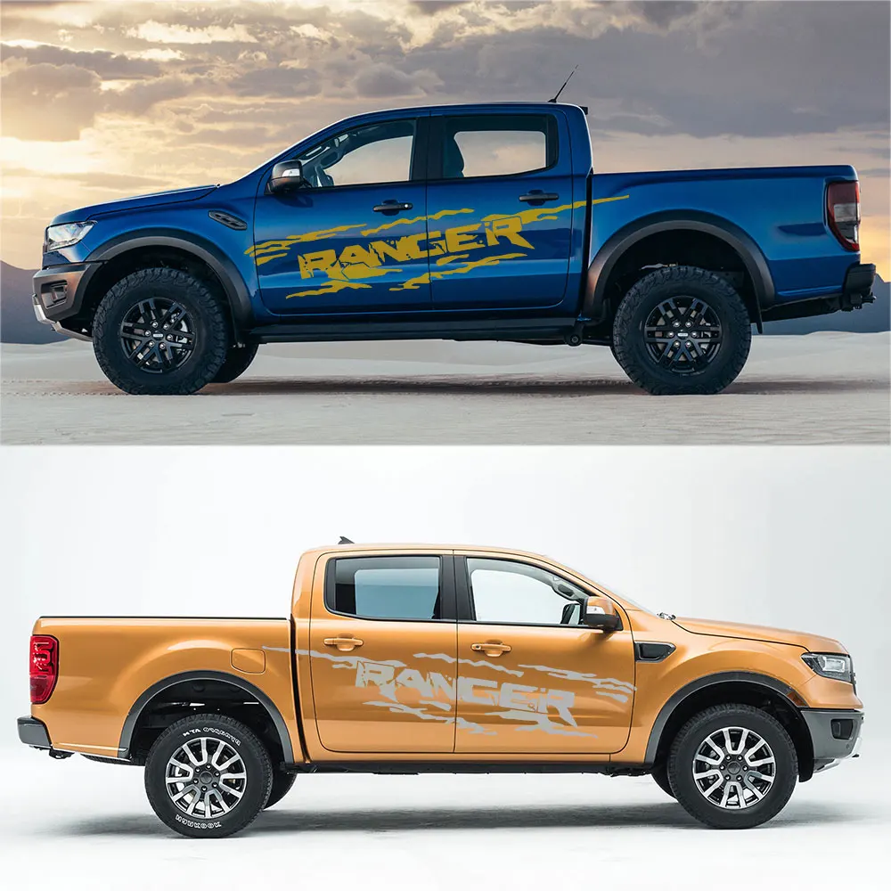 Stickers For Ford Ranger Raptor Side Stripes Sticker Decals 4x4 Off-Road  Vinyl