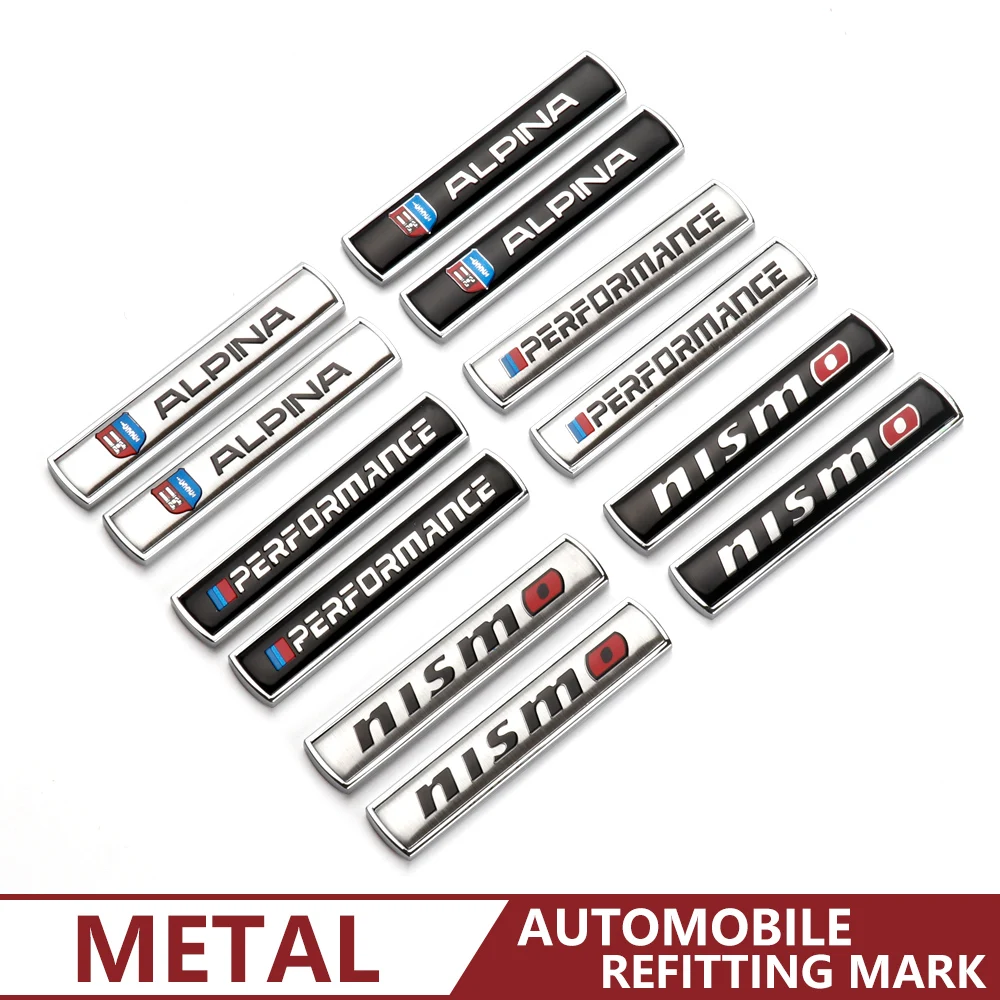 

2PCS Car sticker rectangular style fender tail sticker For BMW ALPINA M PERFORMANCE NISSAN NISMO Auto Accessories