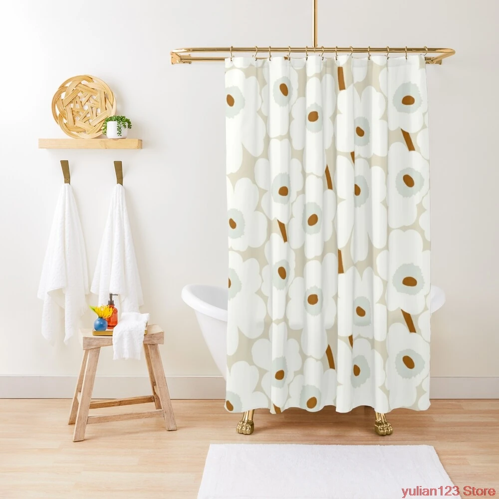 Marimekko Unikko White Design Bath Polyester Shower Curtain For Bathroom  Nordic Waterproof Bath Curtains Home Décor - Shower Curtains - AliExpress