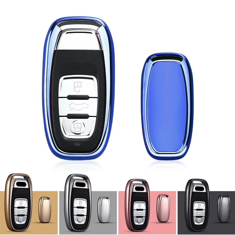 

The Car Soft TPU Key Rings Protection Cover for Audi A4 A4L A5 A6 A6L Q5 S5 S7 Auto Protect Shell Cover Case Car Accessories