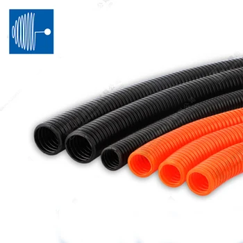 価格 Triumphcableストレートプラスチックの難燃性コルゲートパイプ黒波パイプラインバンドルスレッディング自動車ハーネスホース