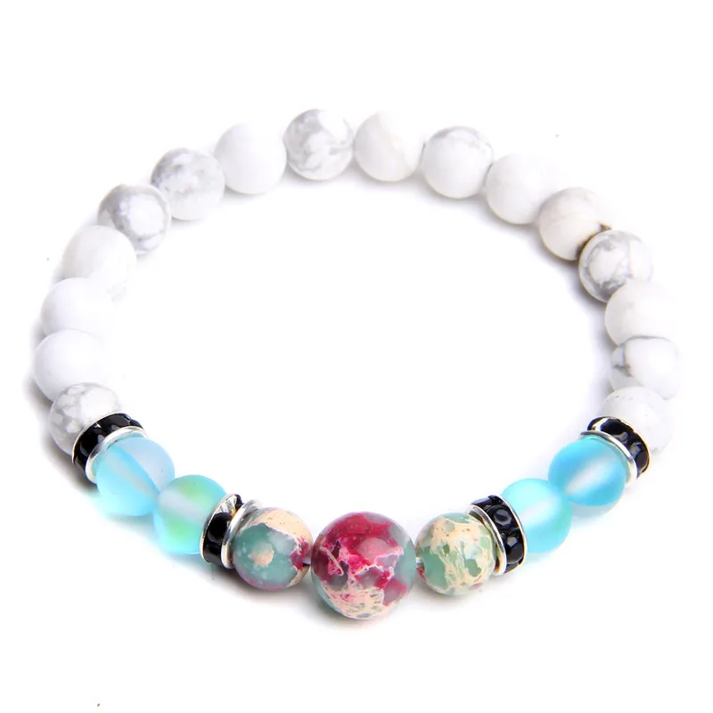 CZ Charm Women Bracelets Natural Polished Howlite Beads Bracelet For Men Shoushan Stone Pulsera Friendship Gift Jewelry | Украшения и