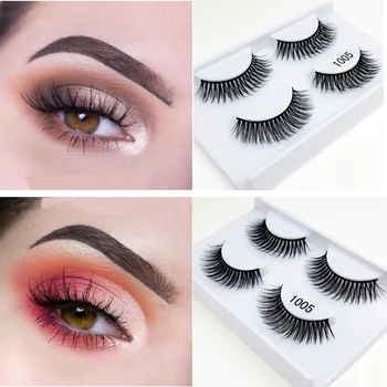 

AY 2Pairs 3D Mink lashes Mink Eyelashes Package Beauty Makeup 2020 Woman Makeup Tools lashes Natural Eyelashes Wholesale