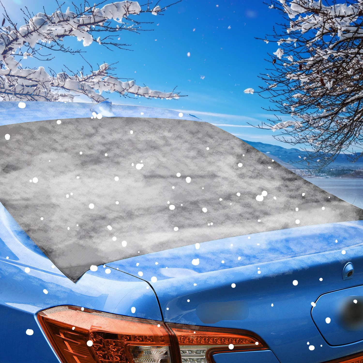 Car Rear Windscreen Snow Cover, Anti Foil Ice Dust Sun Windshield Frost
