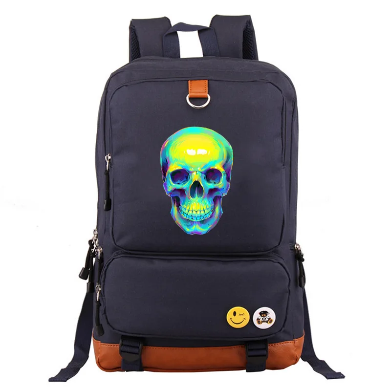 

2019 Korean-style Amazon Hot Selling Skull Breathable Backpack Men And Women Middle School Students Backpack Oxford School Bag