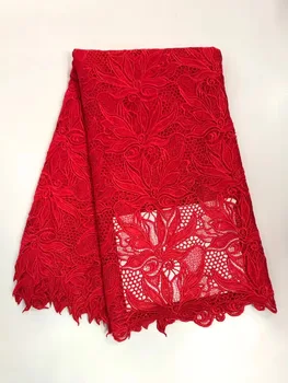 

High quality nigerian wedding african lace fabric/ guipure cord lace fabric for wedding party in green color 5yards/lot R16851