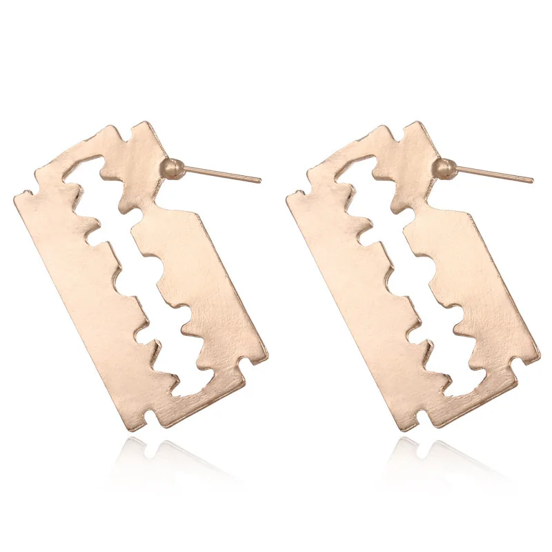 

2019 Real Oorbellen Aretes Personality Street Snap Metal Blade Geometry Earrings Stud Cross-border Act The Role Ofing Is Tasted