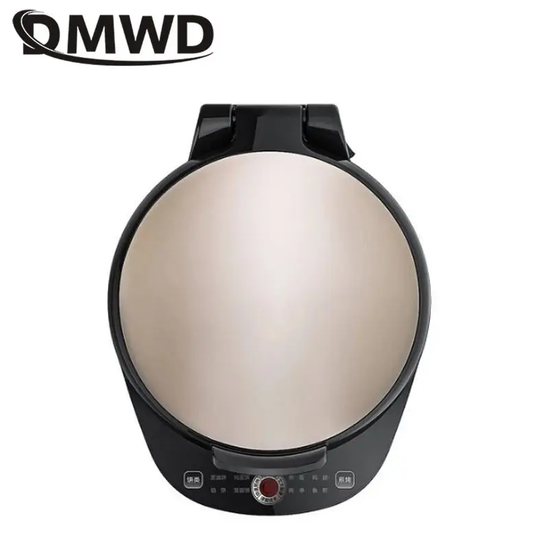 DMWD 220V Household Double Side Heating Electric Skillet Crepe Pancake Maker Automatic Pizza Pie Machine BBQ Tool Frying Pan