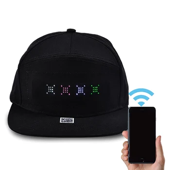 

Hpt Hip Hop Hats for Men Women Bluetooth LED Hat Programmable Credit Roll Message Display Board Baseball Cap