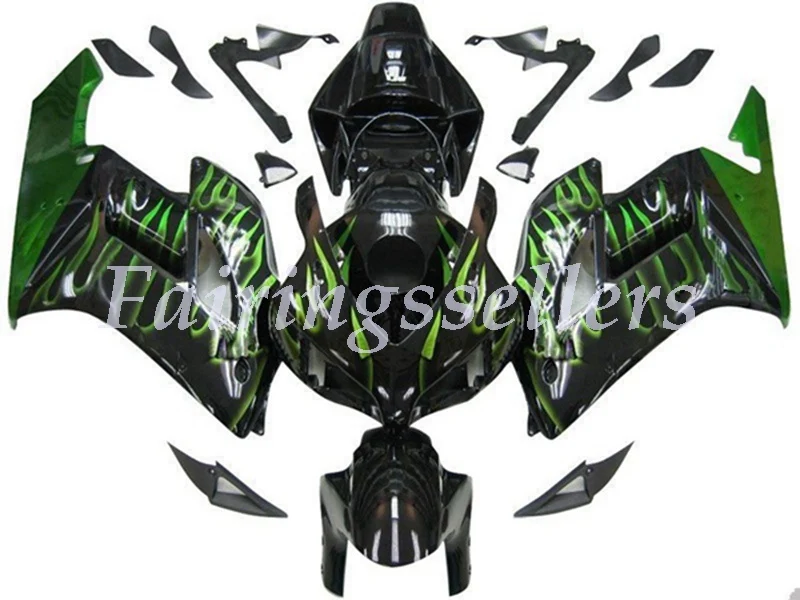 

(Injection mold) New ABS Full Fairing Kit 100% Fit For Honda CBR1000RR cbr1000 04 05 2004 2005 Fairings Black Green Flame