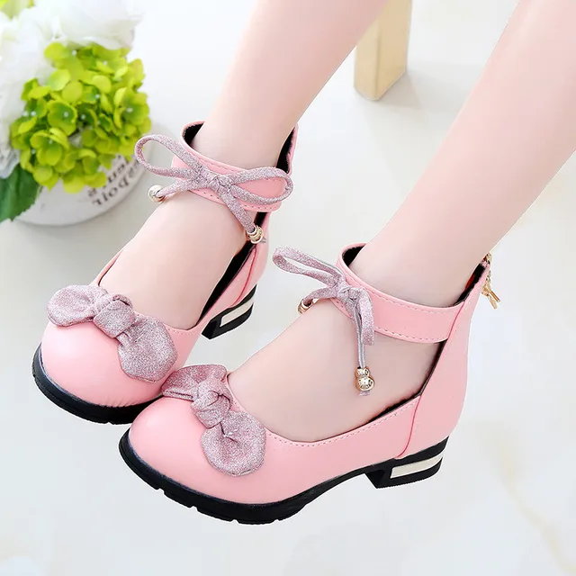 Childrens Kids Shoes Girls Leather Shoes For Student High Heeled Princess Shoes For Wedding And Party Girls Shoes Pink Black Leather Shoes Aliexpress