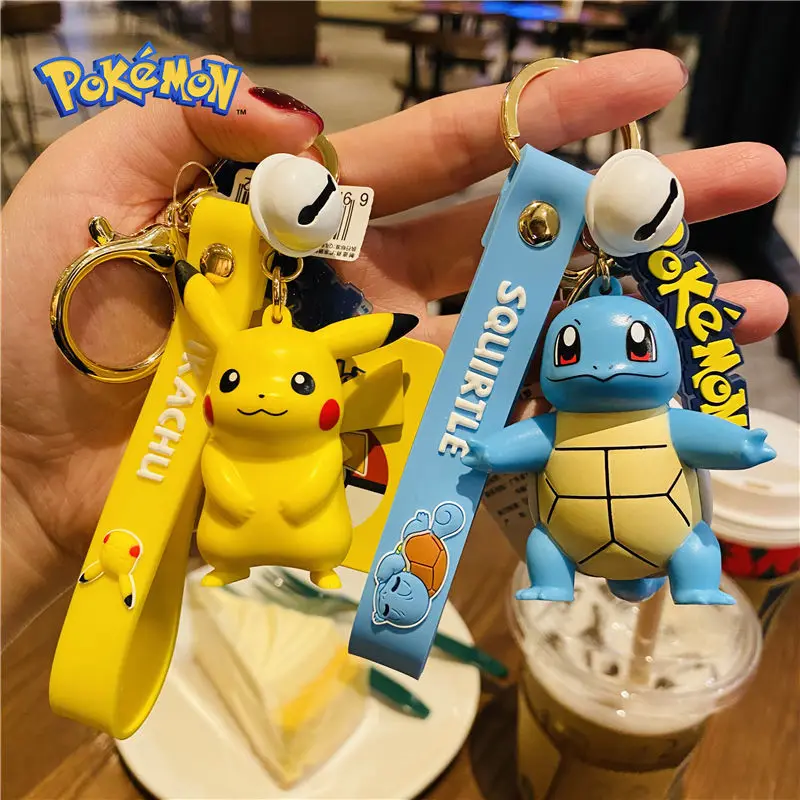 

TAKARA TOMY Pokemon Pikachu Pendant Schoolbag Ornament Cute Doll Magic Baby Doll Reachable Duck Car Key Chain Children Gifts
