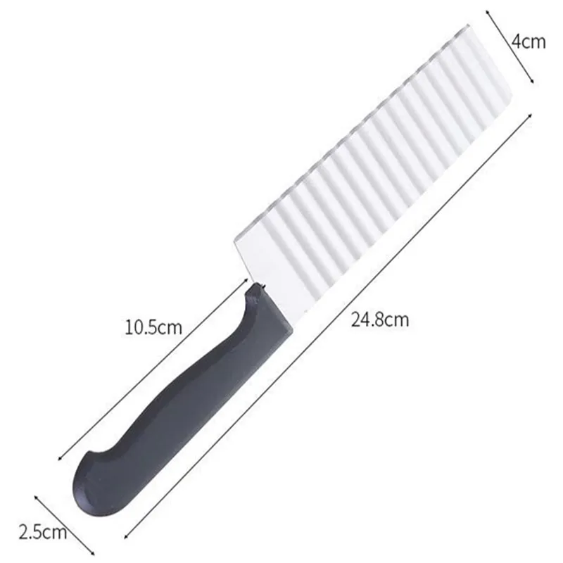 Potato French Fry Cutter Stainless Steel Serrated Blade Slicing Vegetable Fruits Slicer Wave Knife Chopper Kitchen Tools