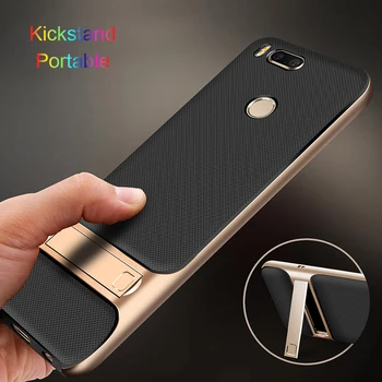 

Mobile Phone Back Cover Cases for Xiaomi Mi 5X Mi A1 XiaoMi5X Mi5X MiA1 Silicone Armor 3D Kickstand 360 Protective Shell Coque