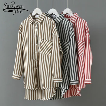 

Spring Autumn New Loose Long Sleeve Stripe Women Shirts Korean Button Women Blouses Office Lady Regular Womens Tops 6652 50
