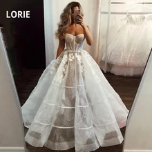 LORIE кружевное свадебное платье принцессы блестящее Тюлевое платье для выпускного вечера вечерние бальное платье с открытой спиной vestido de noiva