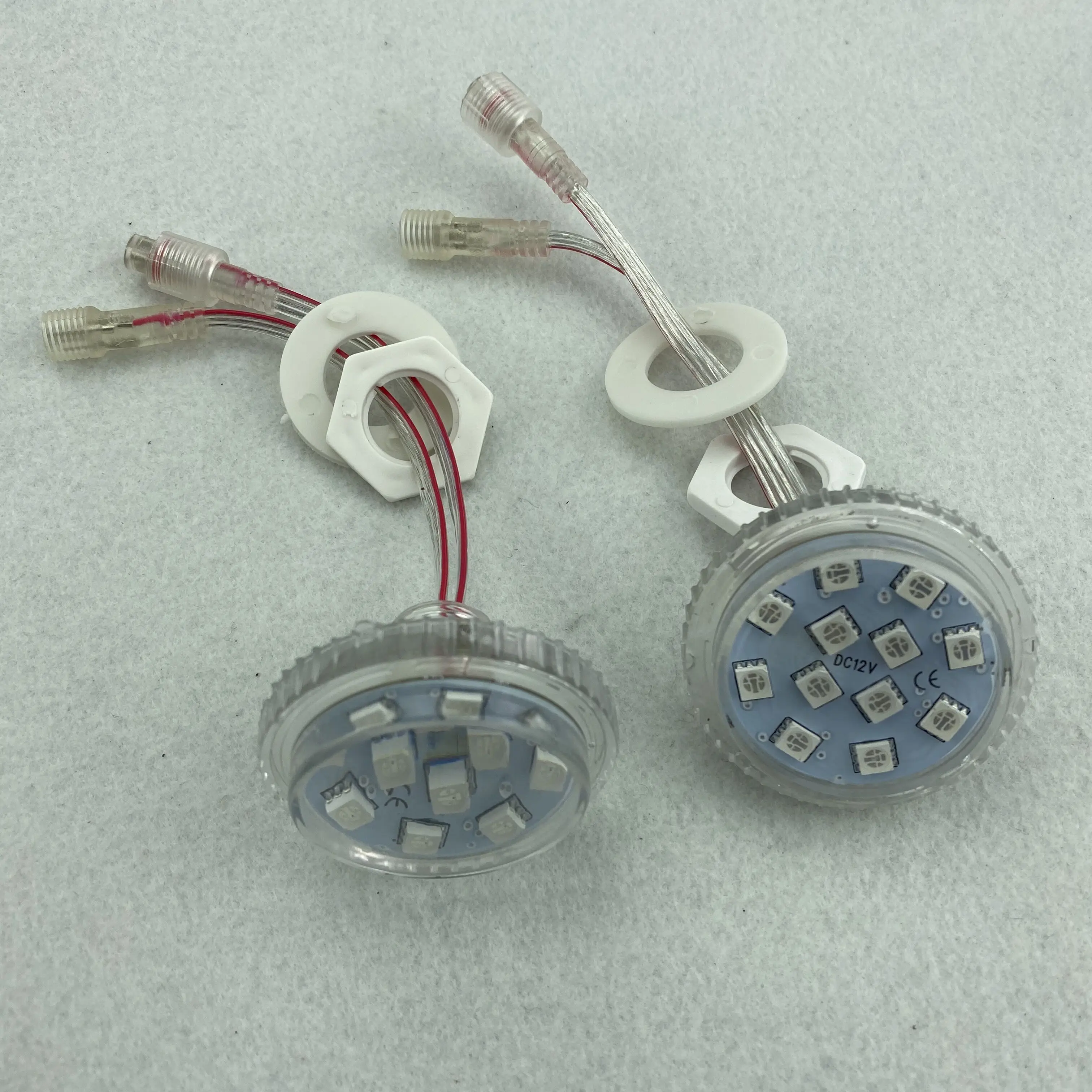 주소 지정 가능한 45mm led 픽셀 빛, 픽셀 당 DC12V, 2.88W(12 led), IP65, UCS1903/WS2811, 투명 커버, 투명 방수 색소