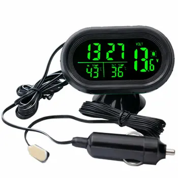 

1PC Mini LED Digital Car Air Vent Clock Thermometer Temperature Auto LCD Light