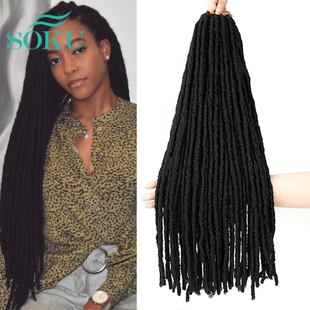 Hair-Extensions Jumbo Soft Dreadlocks Faux-Locs Ombre-Color Braids Crochet Knotless Synthetic