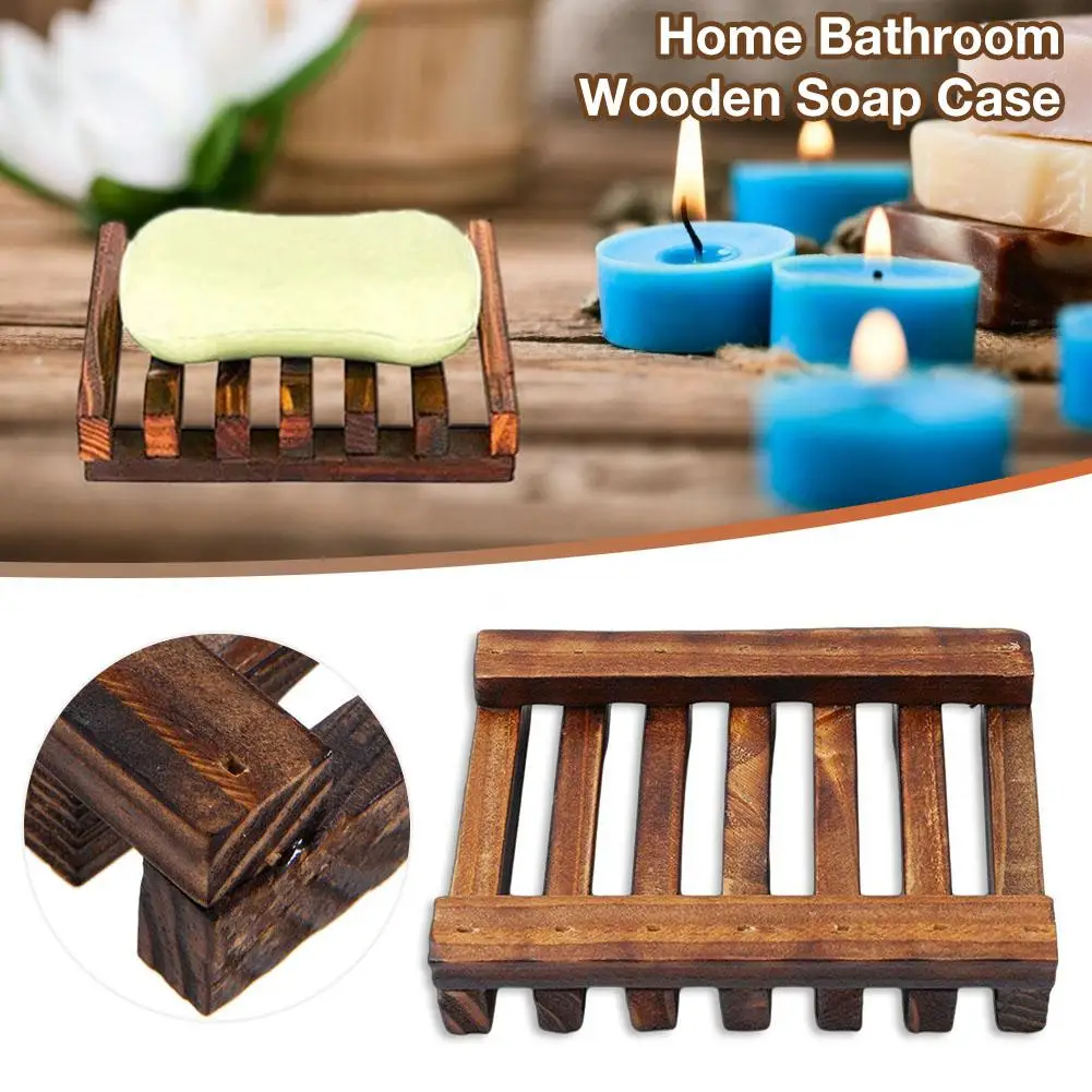 Деревянный чехол для мыла для дома и ванной комнаты, подставка для раковины, ванной, душа, прямоугольная ручная работа, натуральный деревянный держатель для губки