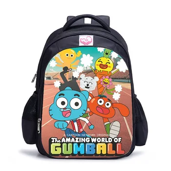 

16 Inch The Amazing World of Gumbal Children School Bags Orthopedic Backpack Kids School Boys Girls Mochila Infantil Catoon Bag