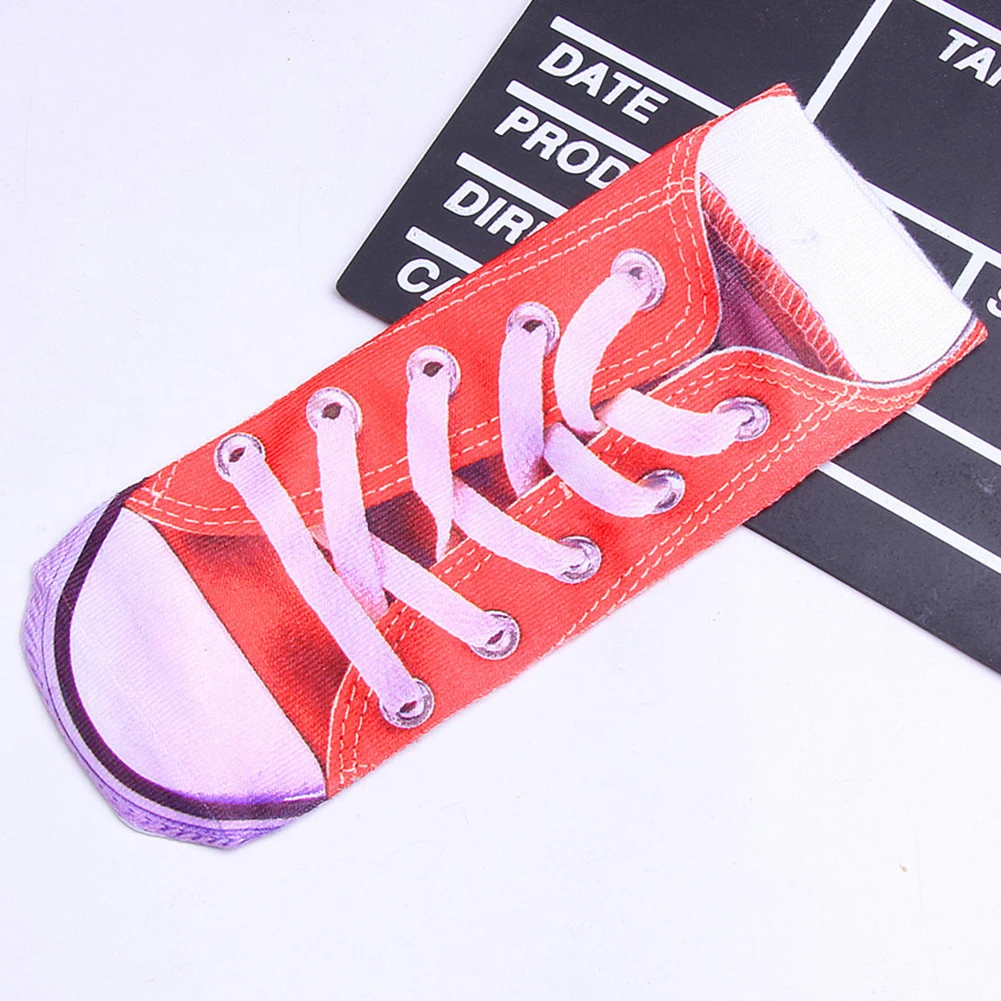 Женские персональные 3D шнурки для обуви, носки по щиколотку, Тканевая обувь, хлопковые носки