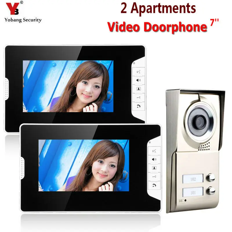 813MC12 Yobang безопасности 2 единицы квартиры видео интеркомы электронный дверной звонок с камерой домашний дверной звонок Система - Цвет: 813MC12