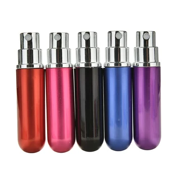 

5ml Portable Mini Aluminum Refillable Perfume Bottle With Spray Empty Cosmetic Containers With Atomizer For Traveler