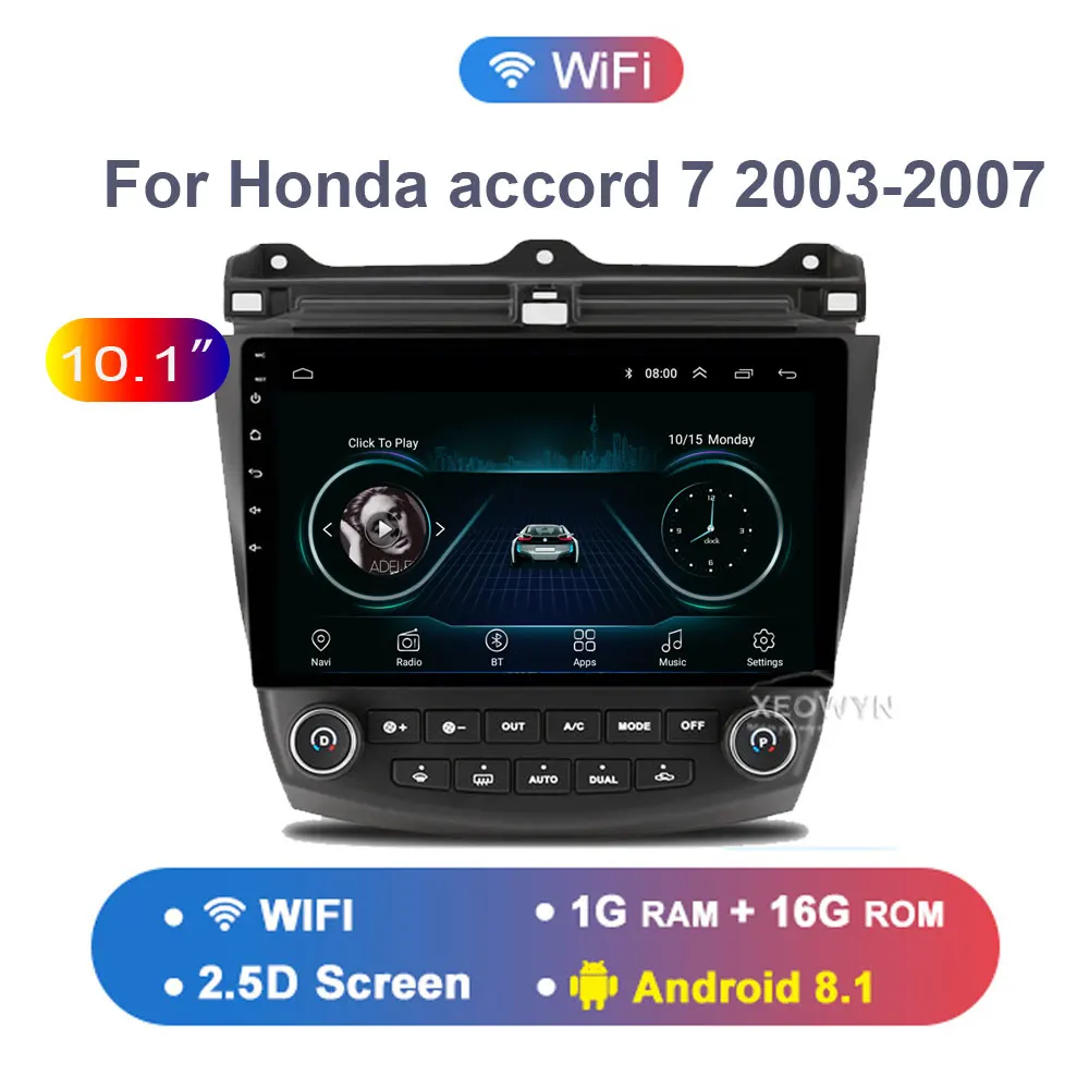 Android 8,1 1024*600 четырехъядерный 10,1 дюймов Автомобильный Радио gps навигация для HONDA Accord 7 2003-2007 - Цвет: 1G-16G WIFI