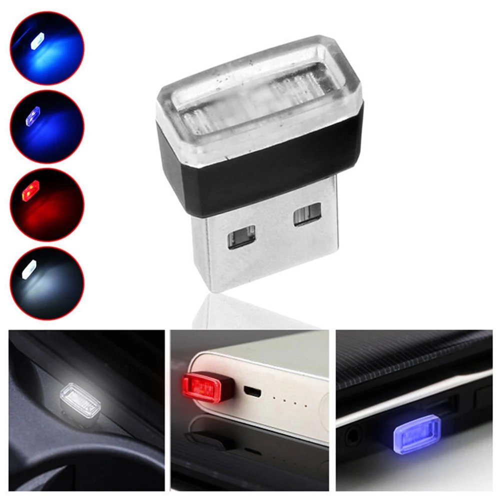 Автомобильный светодиодный ночник с USB декоративная лампа аварийное освещение