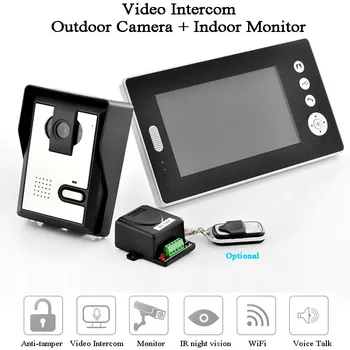 

Smart Video Door Phone 7 inch Monitor 2.4GHz HD Camera Waterproof Video intercom Voice talk photograph Doorbell Gate Opener