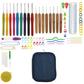 

67Pcs Crochet Accessories Crochet Hooks Kit with Storage Case Needles DIY Hand Knitting Craft Art Tools for Beginners