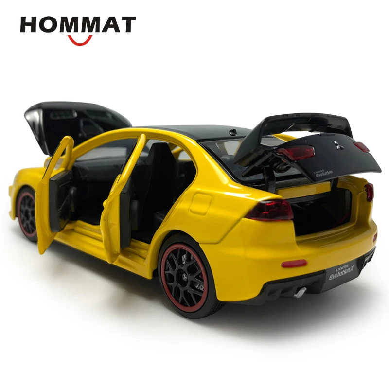 HOMMAT 1:32 Масштаб Mitsubishi Lancer EVO X с черной крышей сплав металла Diecasts& игрушечные машинки модели Машинки Игрушки для детей