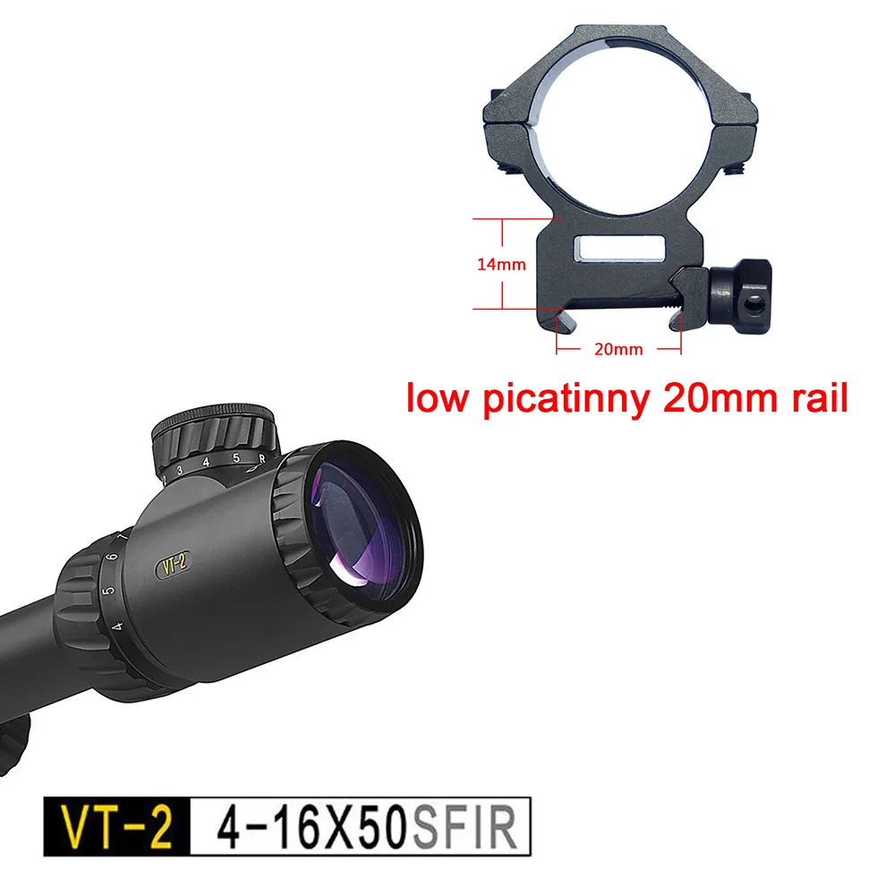 Обнаружение VT-2 4-16x50 SFIR HK сетка боковая фокусировка для стрельбы по мишеням охотничий прицел 1 дюйм для страйкбола пневматические пистолеты - Цвет: 2low picatinny 20mm