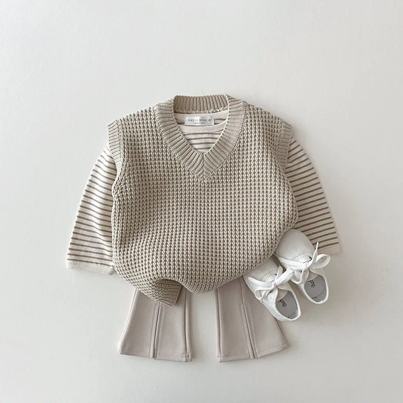 Toddler Kid Baby Girls Pants Solid Fashion Cotton Split Boot Cut Pant Elegant Streetwear Cute Trousers Infant Flares Pant 1-6T