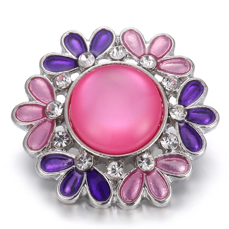 6 шт./лот новинка ювелирное изделие розовый цветок из горного хрусталя кнопки 18 мм