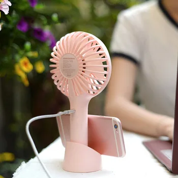 

USB Rechargeable Battery Powered Mini Fan Personal Cooling Fan With Phone Holder Base Fourth Gear Fan For Home Office Outdoor